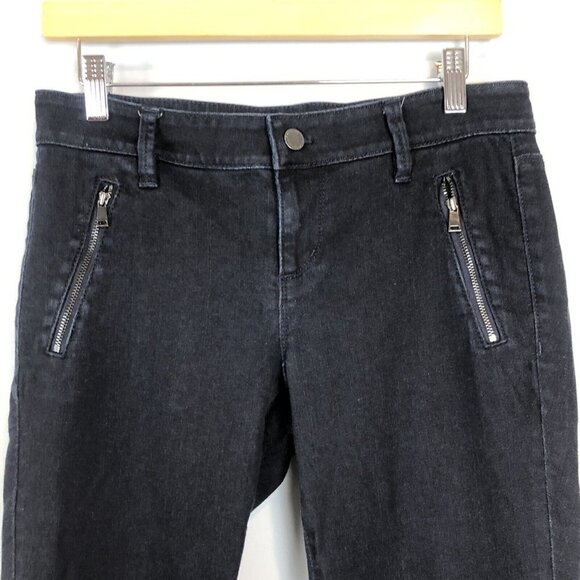 Ann Taylor Dark Wash Skinny Jeans Ankle Zip 4 - Picture 2 of 10